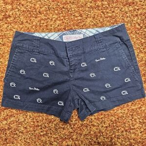 Penn State Navy Embroidered Logo Y2k Lowrise Shorts